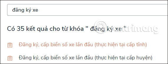 Đăng ký xe trực tuyến