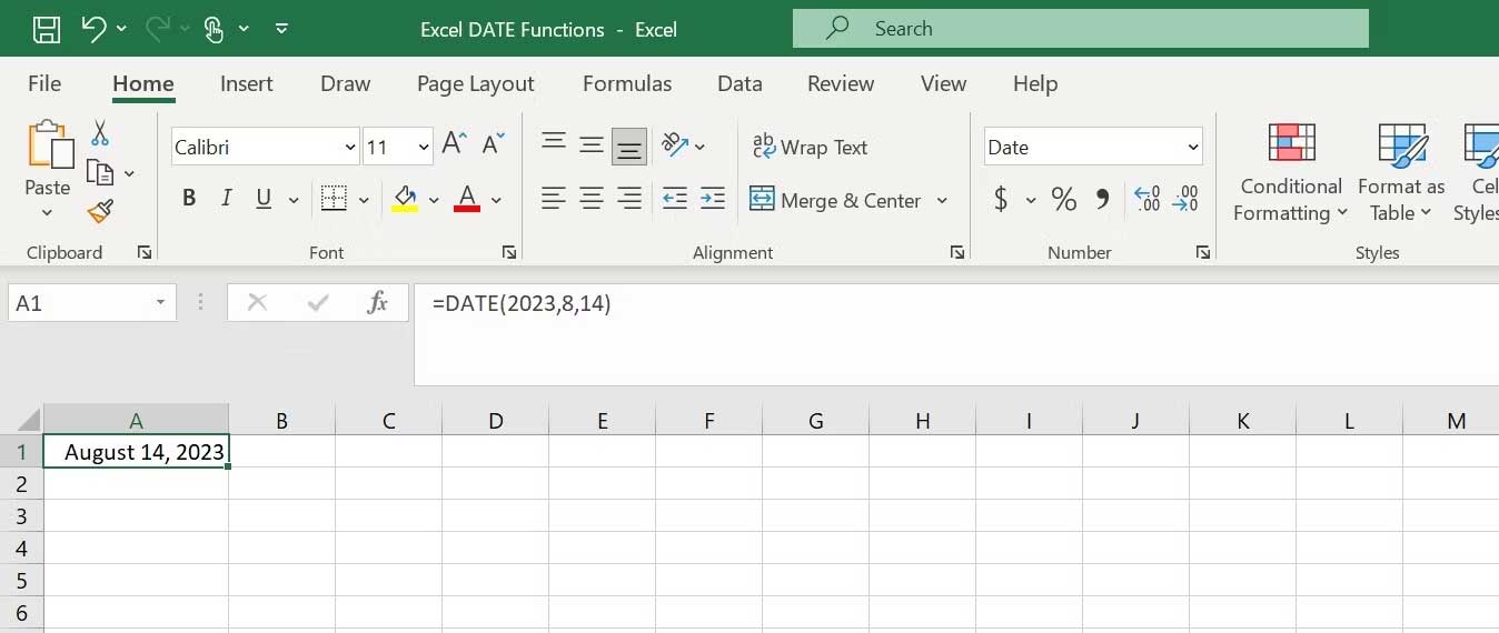 Cách dùng hàm DATE trong Excel