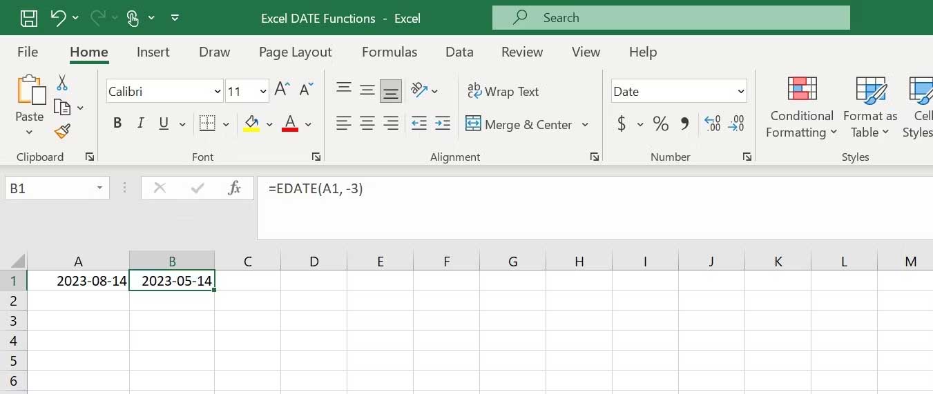 Hàm EDATE trong Excel