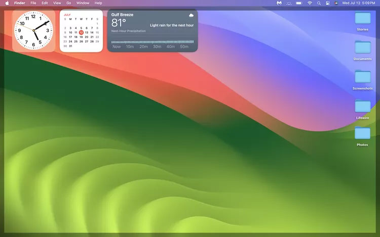 Desktop widget trong macOS Sonoma