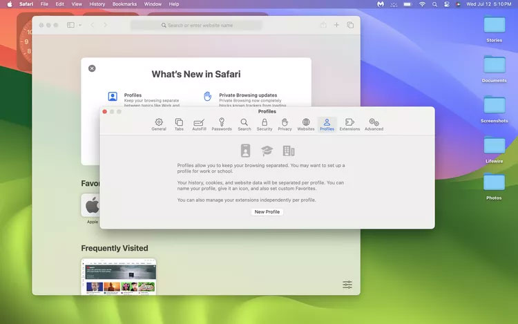 Cấu hình Safari trong macOS Sonoma