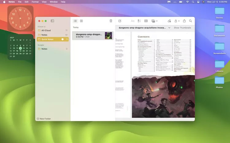 Hỗ trợ PDF trực tuyến trong Notes trên macOS Sonoma
