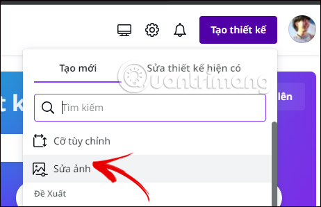 Sửa hình ảnh trên Canva