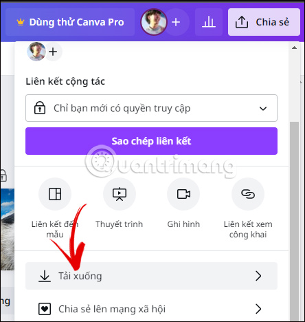 Tải ảnh ghép trên Canva