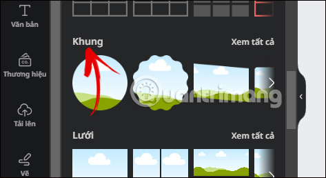 Mục Khung trên Canva