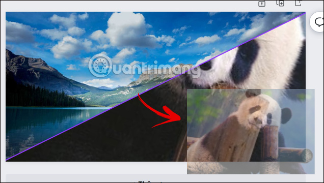 Cắt ảnh theo khung kẻ chéo trên Canva