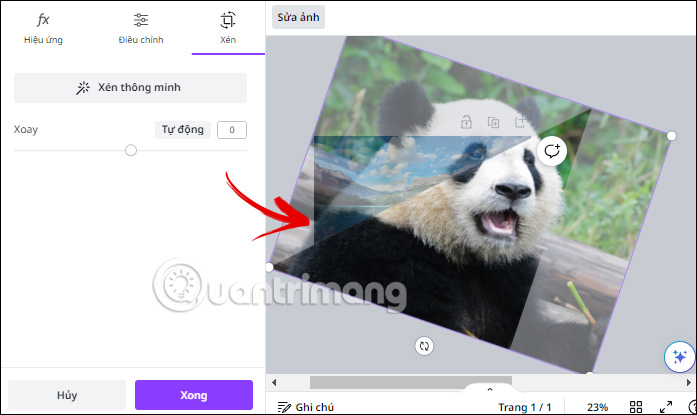 Chỉnh hình ảnh ghép trên Canva