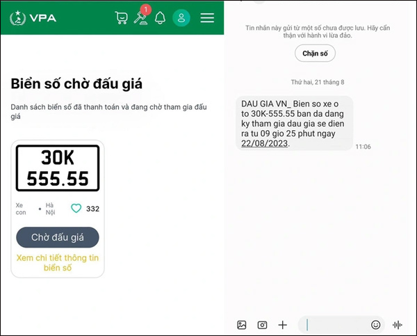 Thông tin đấu giá biển số xe ô tô