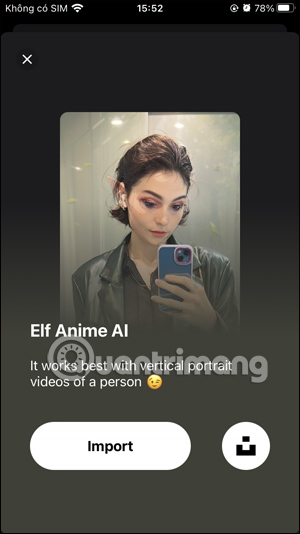 Hiệu ứng tạo ảnh AI trên Loopsie