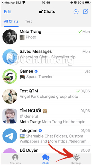 Cài đặt tài khoản Telegram