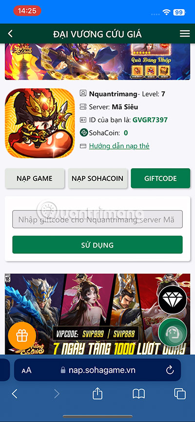 dai vuong cuu gia code