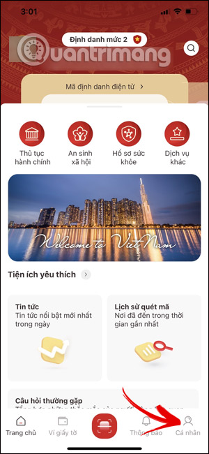 Cá nhân trên VNeID