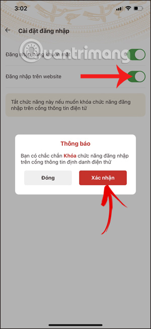 Tùy chỉnh đăng nhập VNeID trên website