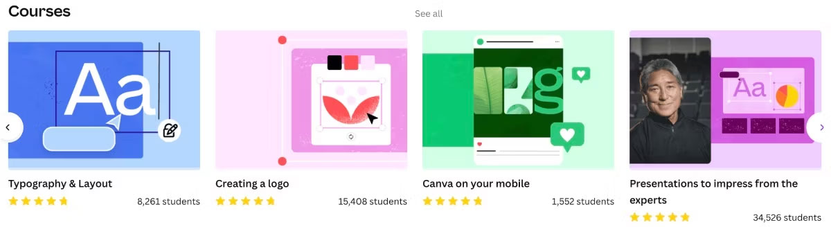 Các khóa học của Design School trên Canva