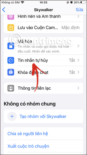 Tin nhắn tự hủy trên WhatsApp