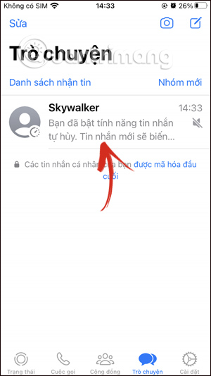 Tin nhắn WhatsApp tự hủy