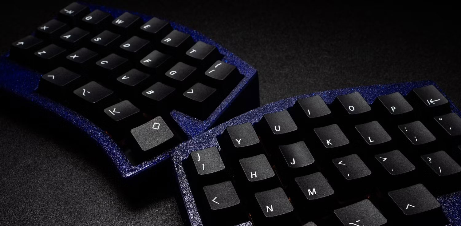 Dark blue split keyboard