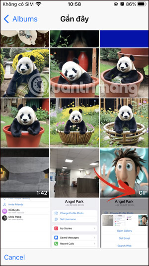 Chọn ảnh GIF làm avatar Telegram