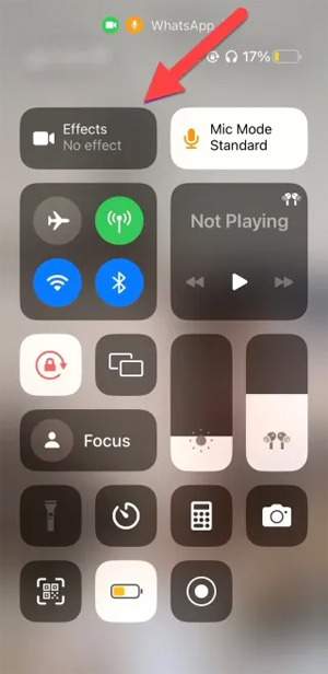 Chỉnh hiệu ứng gọi video WhatsApp iPhone 