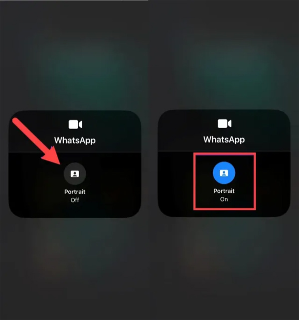 Làm mờ nền gọi video WhatsApp iPhone 