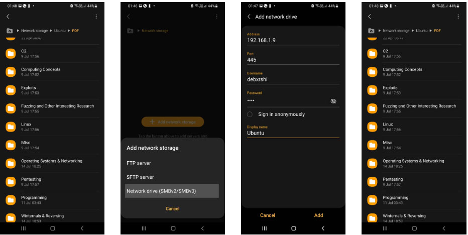 Truy cập các file Linux được chia sẻ qua mạng từ Android