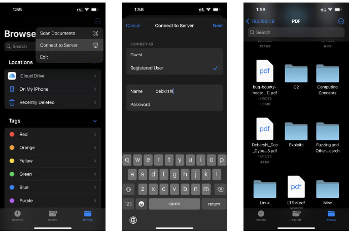 Các file Linux có thể truy cập được từ iOS