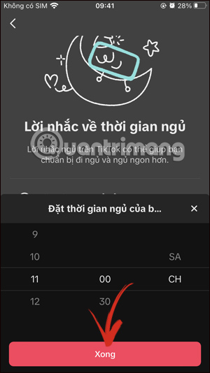 Chọn thời gian khác nhắc đi ngủ