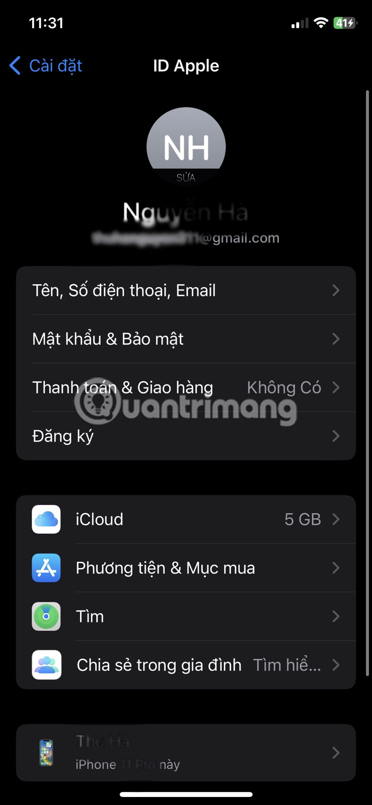Chọn Mật khẩu & Bảo mật