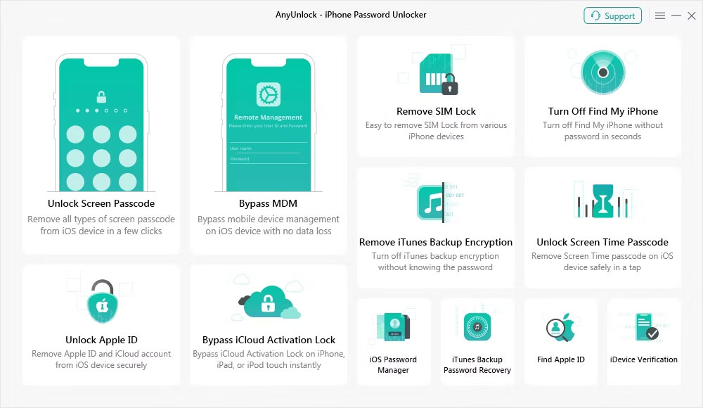 Anyunlock hiển thị những gì nó có thể mở khóa