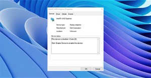 Cách khắc phục lỗi "This Device is Disabled (Code 22)" trên Windows 11