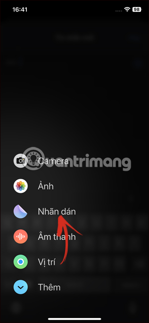 Chọn Nhãn dán cho iPhone