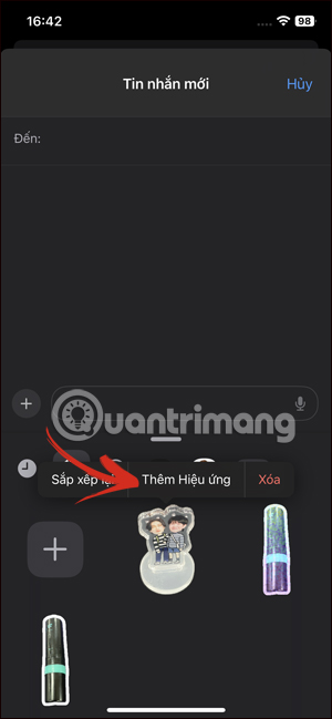 Hiệu ứng cho sticker iPhone