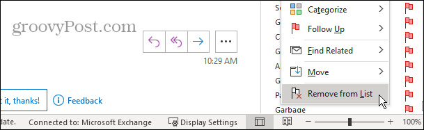 Bỏ ghim email Outlook trong máy tính