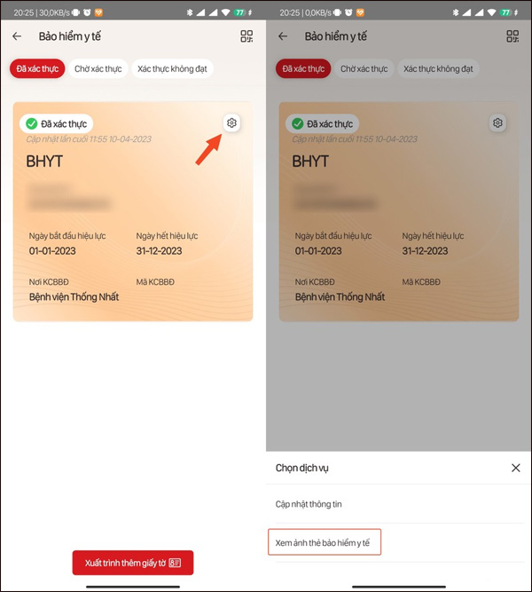 Xem thông tin BHYT trên ứng dụng VNeID
