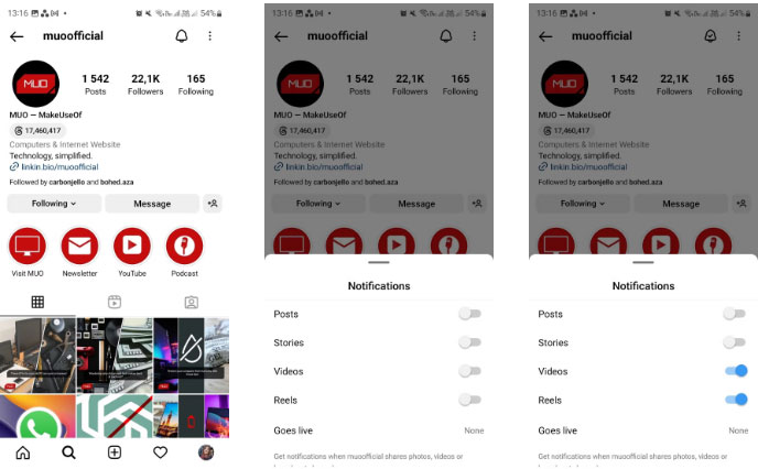 Bật các thông báo khác nhau trên instagram