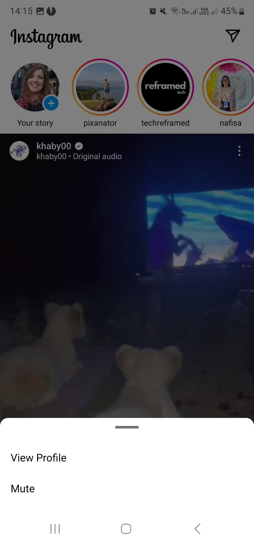 Tùy chọn mute Stories
