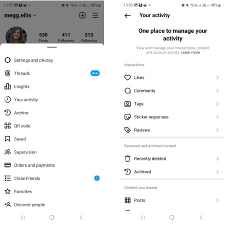Xem các bài đăng gần đây trên Instagram mà bạn thích
