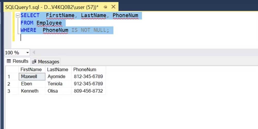 Null значения sql