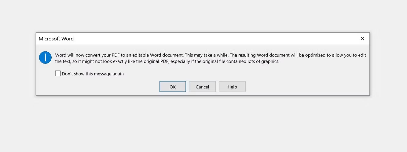 Chuyển đổi PDF trong Word