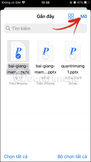 Mở tập tin PowerPoint