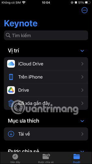 Mở tập tin PowerPoint trên Keynote