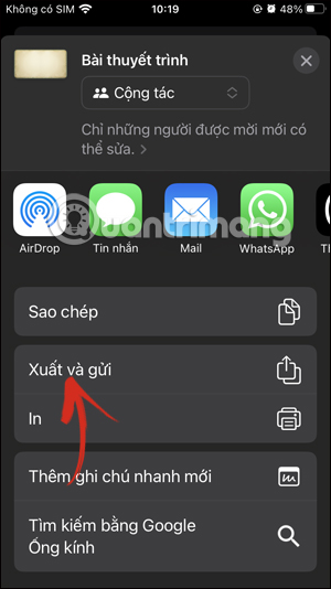 Xuất và gửi tập tin PowerPoint