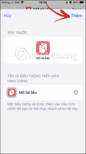 Tạo phím tắt màn hình chính iPhone