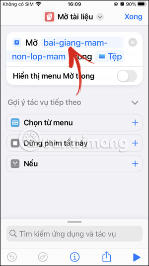 Mở tài liệu khác trên iPhone