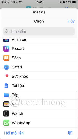 Ứng dụng mở tập tin