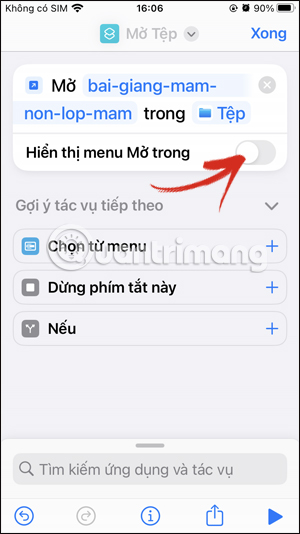 Tùy chọn mở tập tin bằng ứng dụng gì