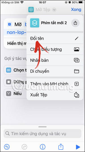 Đổi tên tác vụ