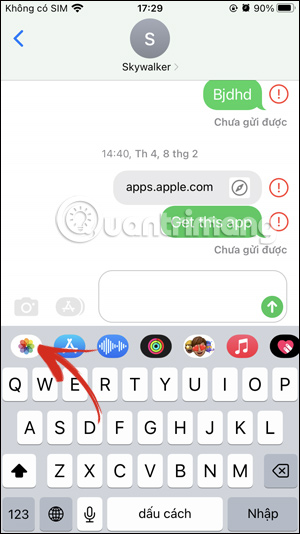 Tùy chọn gửi ảnh trong tin nhắn iPhone