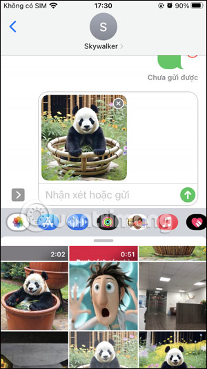 Gửi ảnh trong tin nhắn iPhone