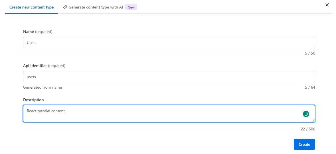Tạo kiểu nội dung mới